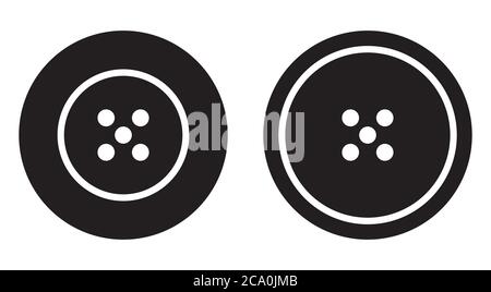 Sewing button icon set logotype. Vector isolated black clothing buttons vector logo Stock Vector