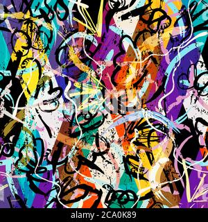 abstract background composition, with strokes, splashes and geometric lines Stock Vector