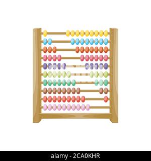 Cartoon wooden colorful abacus, vector illustration Stock Vector