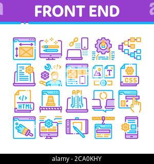 Front End Development Collection Icons Set Vector Stock Vector