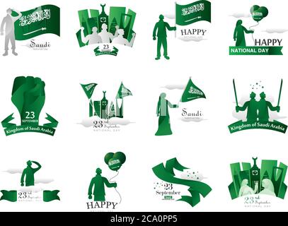 bundle of Saudi Arabia national day icons vector illustration design Stock Vector