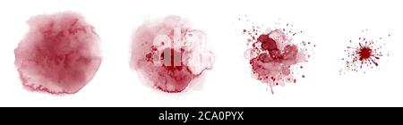 Set of hand-painted watercolor circles colorful different shapes,  Watercolor splash stain vector element design for background, banner, poster, card, Stock Vector