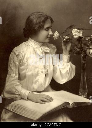Helen Adams Keller (1880 – 1968) American author, political activist, and lecturer.