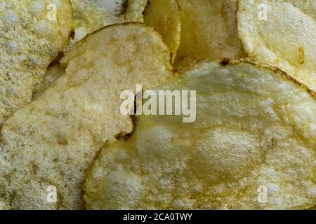 Close up view of fried potato chips Stock Photo