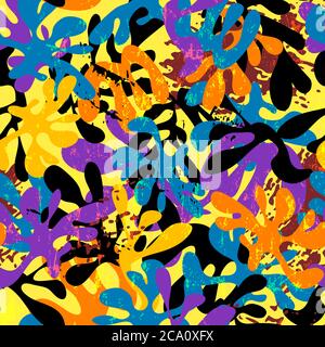 seamless background pattern, with abstract elements, strokes and splashes Stock Vector