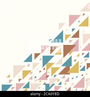 Abstract geometric background - multicolor triangles pattern. Vector illustration. Pastel blush pink and mustard yellow colors. Pastel colored triangl Stock Vector