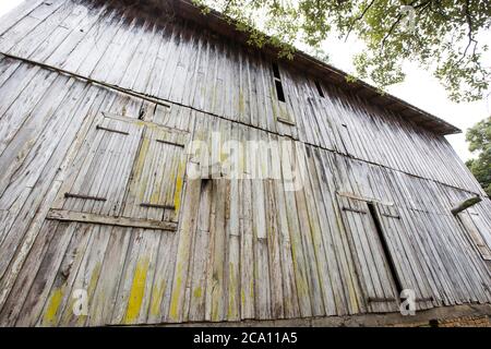 antique granary on Varpa, little city on countryside of Brazil, colonized by originating immigrants of latvia Stock Photo