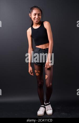Portrait of happy young beautiful Asian transgender woman Stock Photo