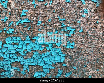 cracked paint on wooden surface Stock Photo
