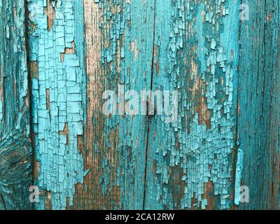 The old wooden planks of a barn with peeling paint Stock Photo