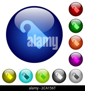 Do not disturb sign icons on round color glass buttons Stock Vector