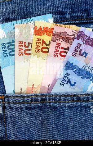 Brazilian Real Jeans Pocket Stock Photo 476956453