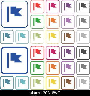 Flag icons in rounded square color glossy button set Stock Vector Image ...