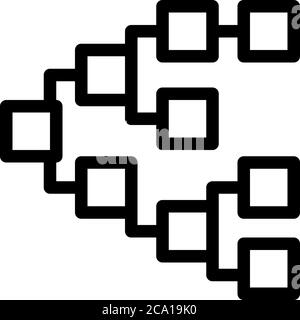 front end hierarchy icon vector outline illustration Stock Vector