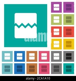 Page break multi colored flat icons on plain square backgrounds. Included white and darker icon variations for hover or active effects. Stock Vector