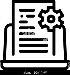front end technical tasks icon vector outline illustration Stock Vector