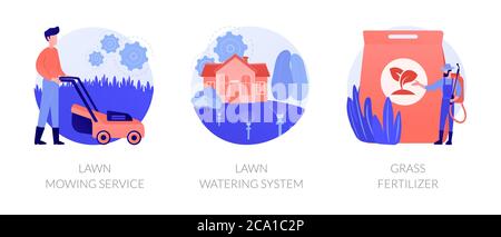 Gardening services abstract concept vector illustrations. Stock Vector