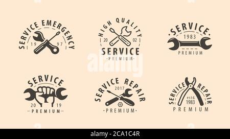 Service symbol or logo. Repair work, maintenance concept Stock Vector