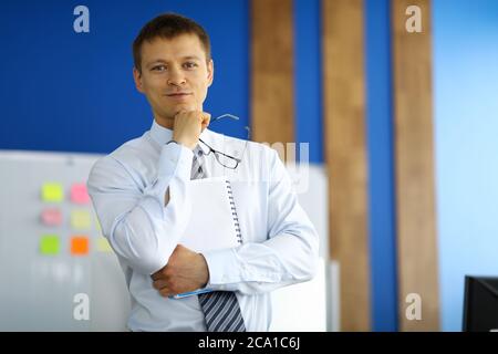 Man and black stylish glasses Stock Photo