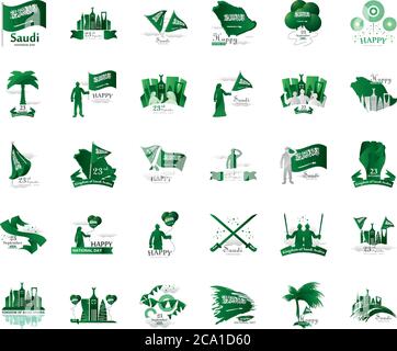 bundle of Saudi Arabia national day icons vector illustration design Stock Vector