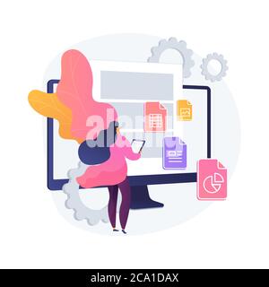 Document management soft abstract concept vector illustration. Stock Vector