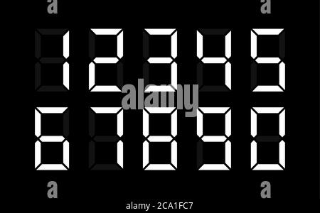 A set of all digital numbers for compiling a computer number. Vector Illustration Stock Vector