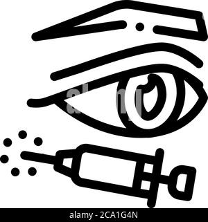 eyelid surgery anesthesia icon vector outline illustration Stock Vector ...