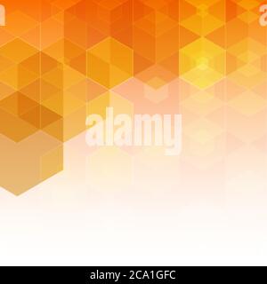 Orange hexagon background. Abstract vector geometric background Stock Vector