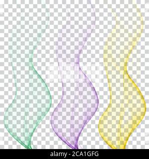 Set of colored smoky waves. Abstract vector graphics Stock Vector