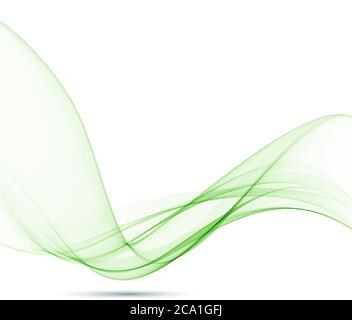 Green abstract wave isolated on white background. Advertising layout. Vector graphics. Stock Vector