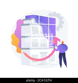 Old buildings modernization abstract concept vector illustration. Stock Vector