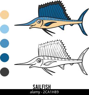 Coloring book for children, Sailfish Stock Vector Image & Art - Alamy