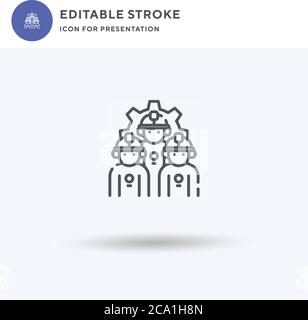 Workers icon vector, filled flat sign, solid pictogram isolated on white, logo illustration. Workers icon for presentation. Stock Vector