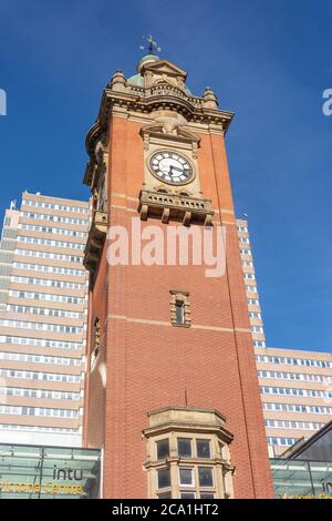 Victoria Centre Clock Tower, Milton Street, Nottingham, Nottinghamshire, England, United Kingdom Stock Photo