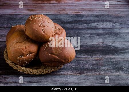 Oaxaca Bread called 'Pan de Yema' or yolk bread Traditional Breakfast in Oaxaca Mexico Stock Photo