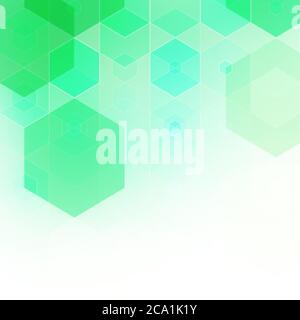 Green hexagon background. Abstract vector geometric background Stock Vector