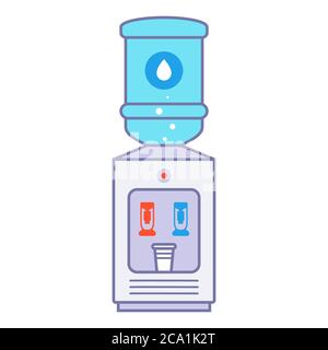 office water cooler on a white background. flat vector illustration. Stock Vector