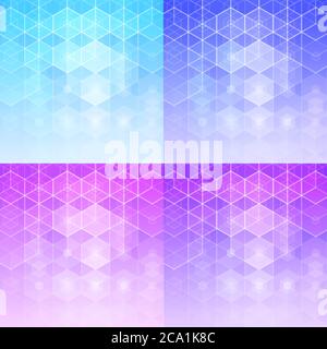 set of colored abstract hexagonal backgrounds. Vector graphics Stock Vector