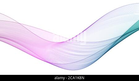 set abstract color wave smoke transparent smooth Stock Vector