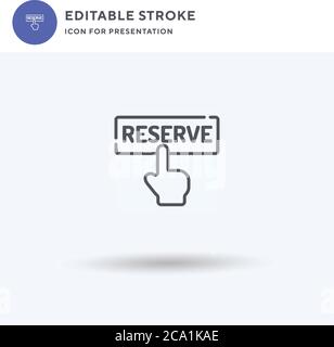 Reserve icon vector, filled flat sign, solid pictogram isolated on white, logo illustration. Reserve icon for presentation. Stock Vector