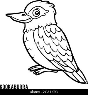Coloring book for children, Kookaburra Stock Vector