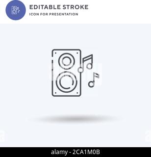 Subwoofer icon vector, filled flat sign, solid pictogram isolated on white, logo illustration. Subwoofer icon for presentation. Stock Vector