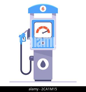 separate gas station on a white background. refuel the car with gasoline. flat vector illustration. Stock Vector