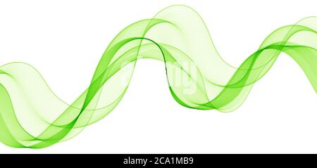 Green abstract wave isolated on white background. Advertising layout. Vector graphics. Stock Vector
