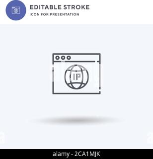 Ip icon vector, filled flat sign, solid pictogram isolated on white, logo illustration. Ip icon for presentation. Stock Vector