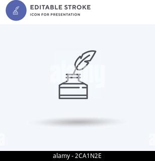 Ink icon vector, filled flat sign, solid pictogram isolated on white, logo illustration. Ink icon for presentation. Stock Vector