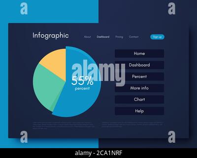 Vector graphics infographics with six options. Template for creating mobile applications, workflow layout, diagram, banner, web design, business Stock Vector