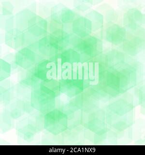 Green hexagon background. Abstract vector geometric background Stock Vector