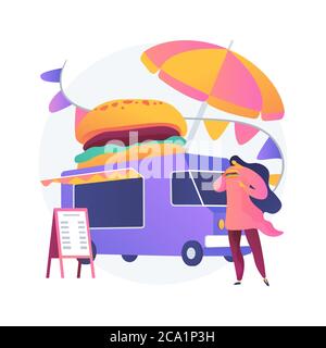 Street food festival abstract concept vector illustration. Stock Vector