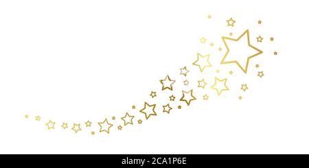 christmas golden falling star decoration isolated on white background vector illustration EPS10 Stock Vector